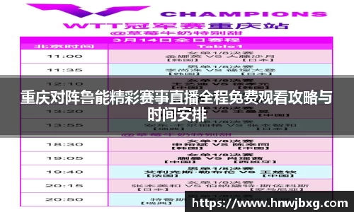 重庆对阵鲁能精彩赛事直播全程免费观看攻略与时间安排